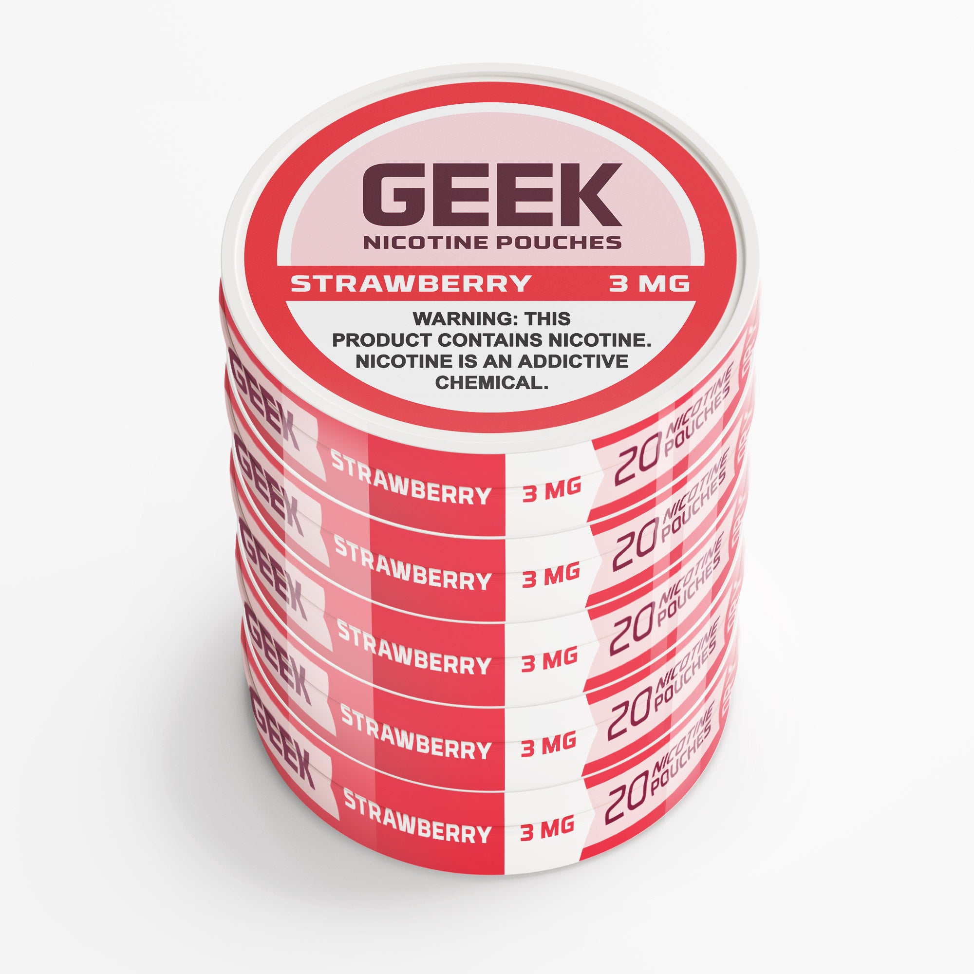 Geek Nicotine Pouches Strawberry 5 Pack Wholesale
