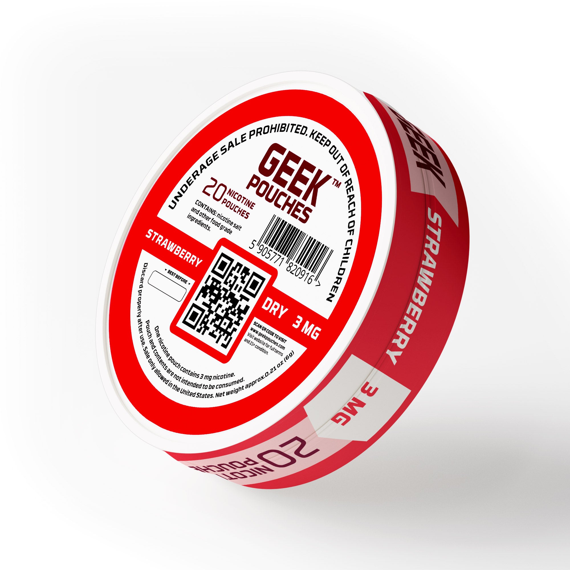 Geek Nicotine Pouches Strawberry Dry